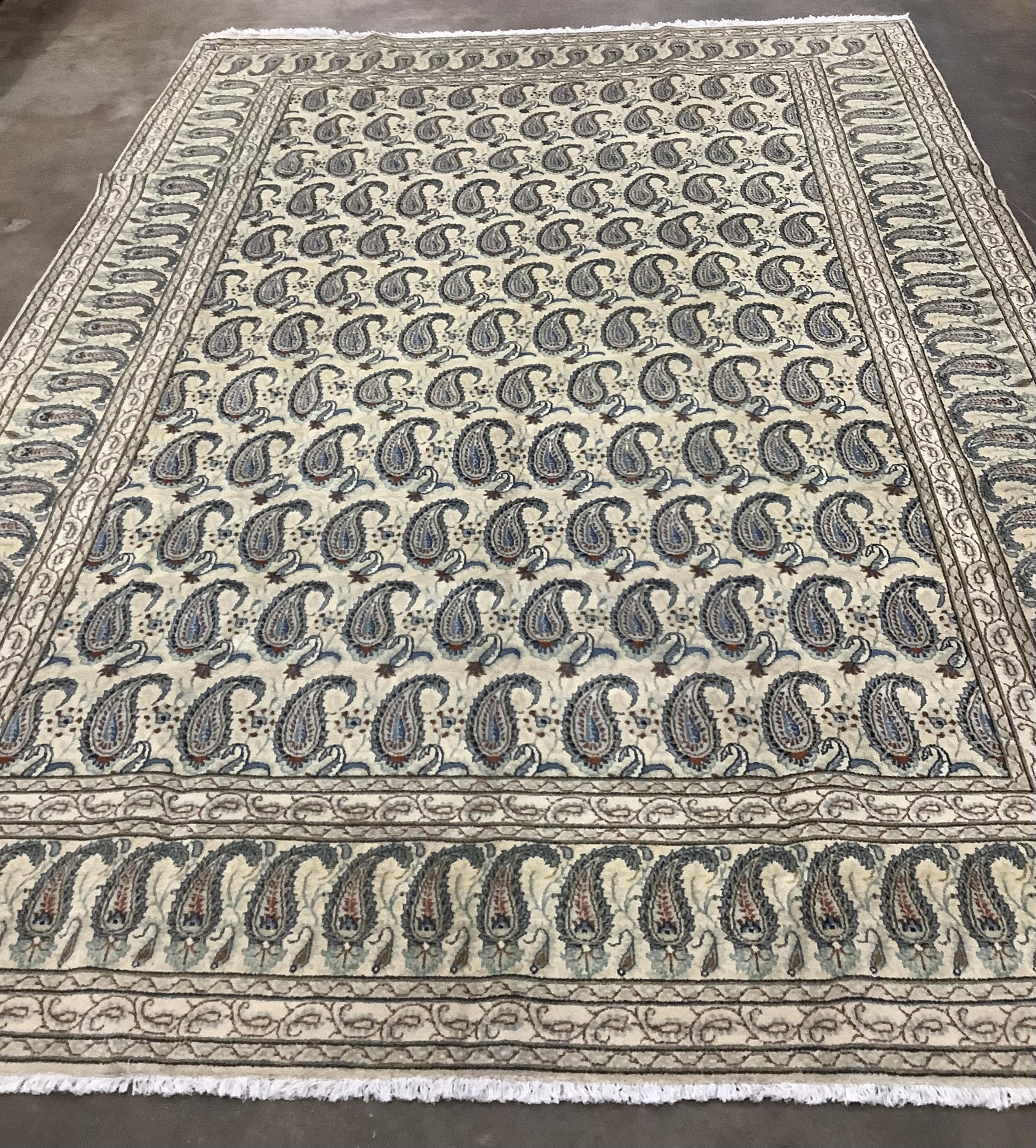 A Kashan boteh carpet, 350 x 240cm. Condition - good